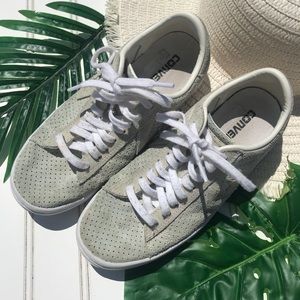 Converse Off White Suede Laser Cut Sneakers